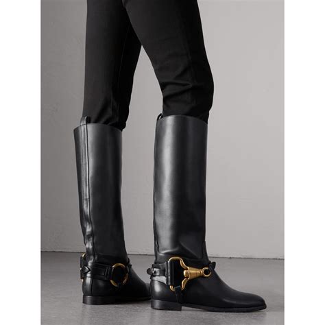 burberry black riding boots|burberry boots with clear heels.